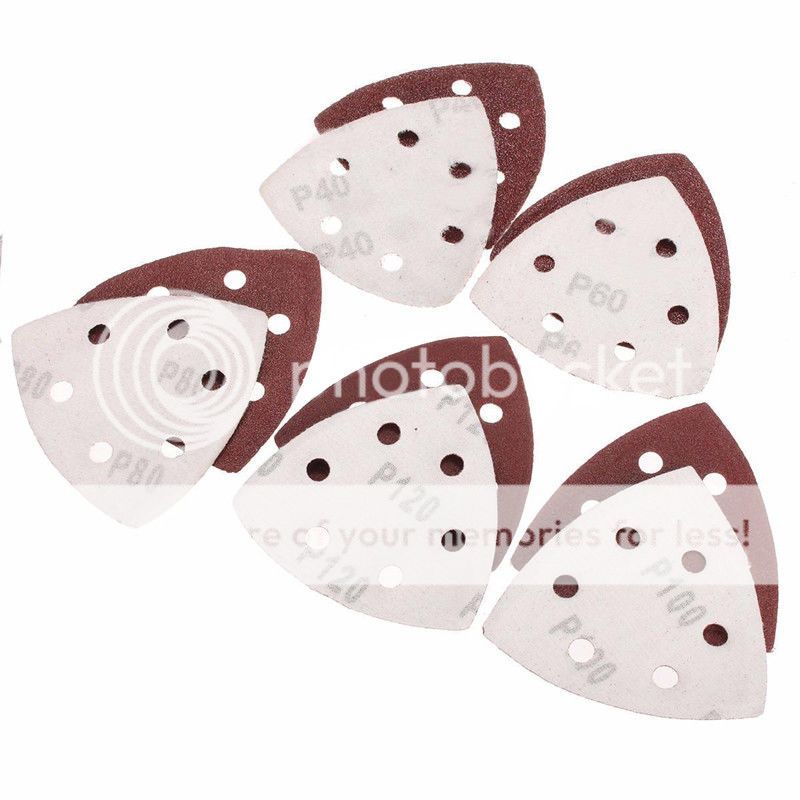 10pcs 90mm Triangle Mouse Sanding Discs Sheets Sander Pads Sandpaper 40